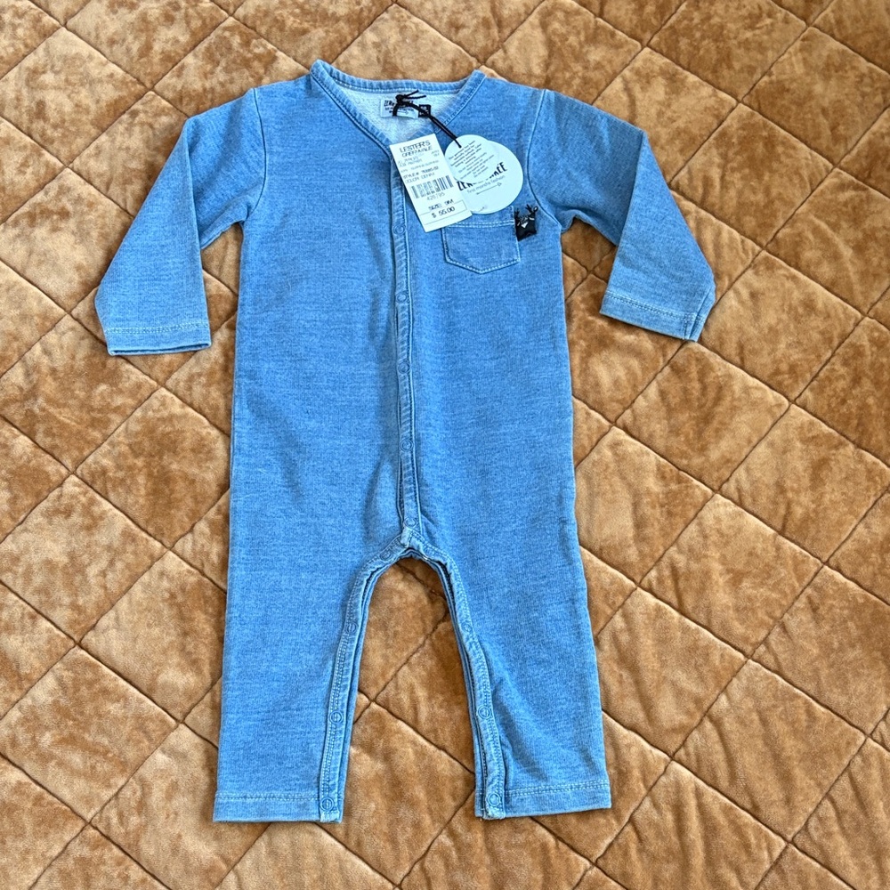 NWT zero2three “denim” onesie size 6-9 months
